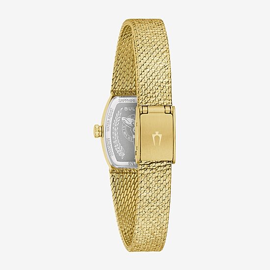 Bulova Goddess Of Time Womens Gold Tone Stainless Steel Bracelet Watch 97l184