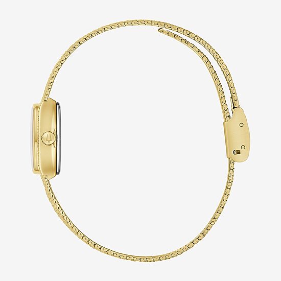 Bulova Goddess Of Time Womens Gold Tone Stainless Steel Bracelet Watch 97l184