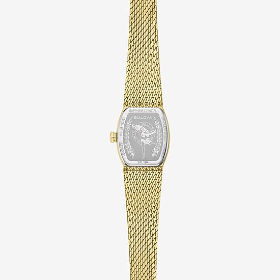 Bulova Goddess Of Time Womens Gold Tone Stainless Steel Bracelet Watch 97l184