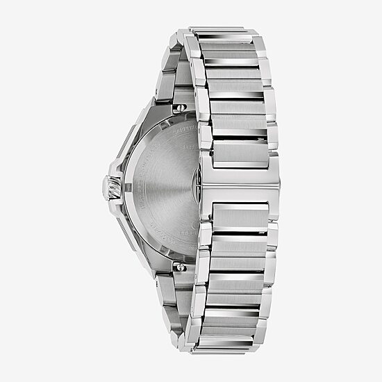 Bulova Mens Silver Tone Stainless Steel Bracelet Watch 98b456