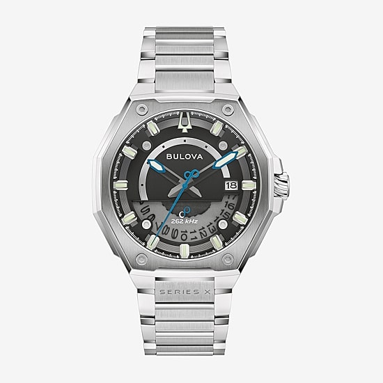 Bulova Mens Silver Tone Stainless Steel Bracelet Watch 98b456