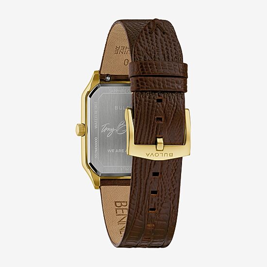 Bulova Mens Brown Leather Strap Watch 97b235
