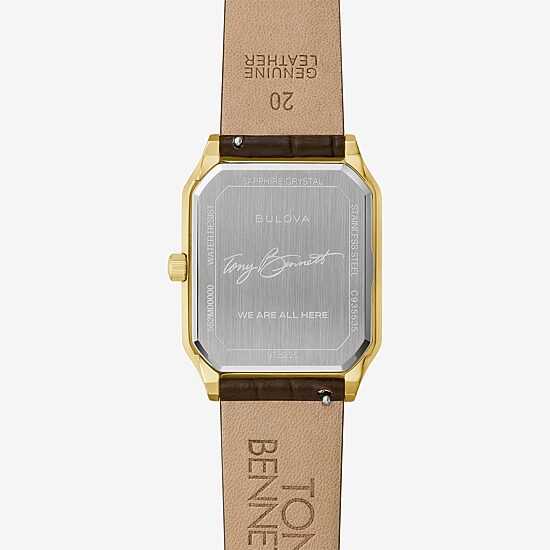 Bulova Mens Brown Leather Strap Watch 97b235
