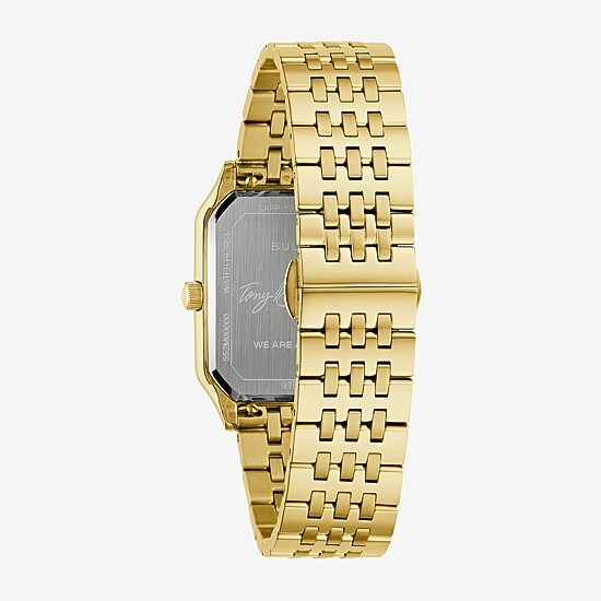 Bulova Mens Gold Tone Stainless Steel Bracelet Watch 97b236
