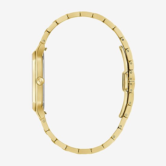Bulova Mens Gold Tone Stainless Steel Bracelet Watch 97b236