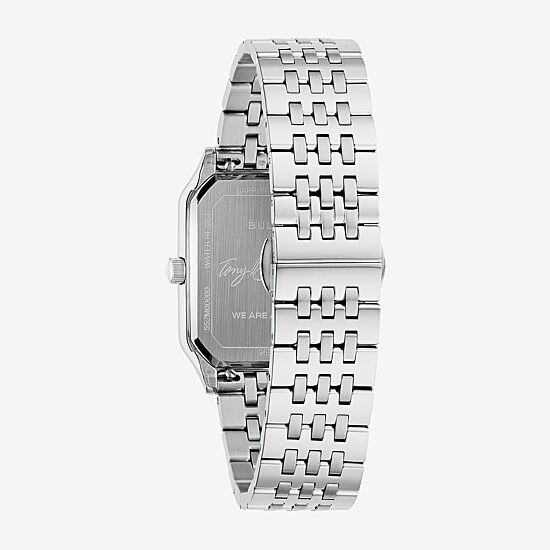 Bulova Mens Silver Tone Stainless Steel Bracelet Watch 96b471