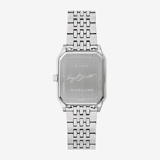 Bulova Mens Silver Tone Stainless Steel Bracelet Watch 96b471