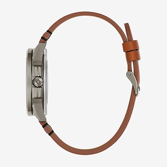Bulova Mens Automatic Brown Leather Strap Watch 98a330