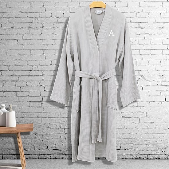 Linum Home Textiles Personalized Smyrna Bathrobe Unisex Adult Long Length Long Sleeve Robe