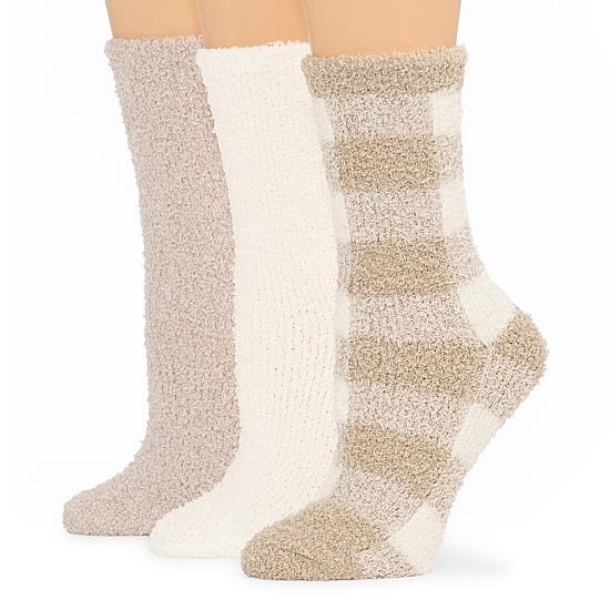 Cuddl Duds Whispersoft Womens 3 Pair Crew Socks