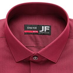 cheap red dress shirts Hisdern Men's Red Paisley Splicing Dress Shirt For Office Wear M