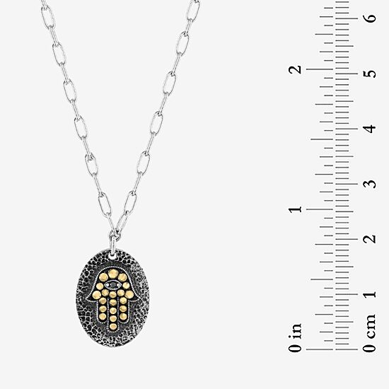 Effy Final Call Limited Quantities! Womens Diamond Accent Natural Black Diamond 18K Gold Sterling Silver Hamsa 27 Inch Pendant Necklace