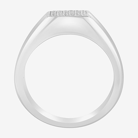 Effy Final Call Limited Quantities! Mens 1/6 CT. T.W. Natural White Diamond Sterling Silver Fashion Ring