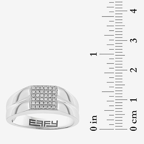 Effy Final Call Limited Quantities! Mens 1/6 CT. T.W. Natural White Diamond Sterling Silver Fashion Ring
