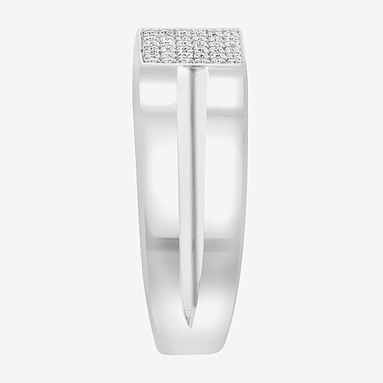 Effy Final Call Limited Quantities! Mens 1/6 CT. T.W. Natural White Diamond Sterling Silver Fashion Ring