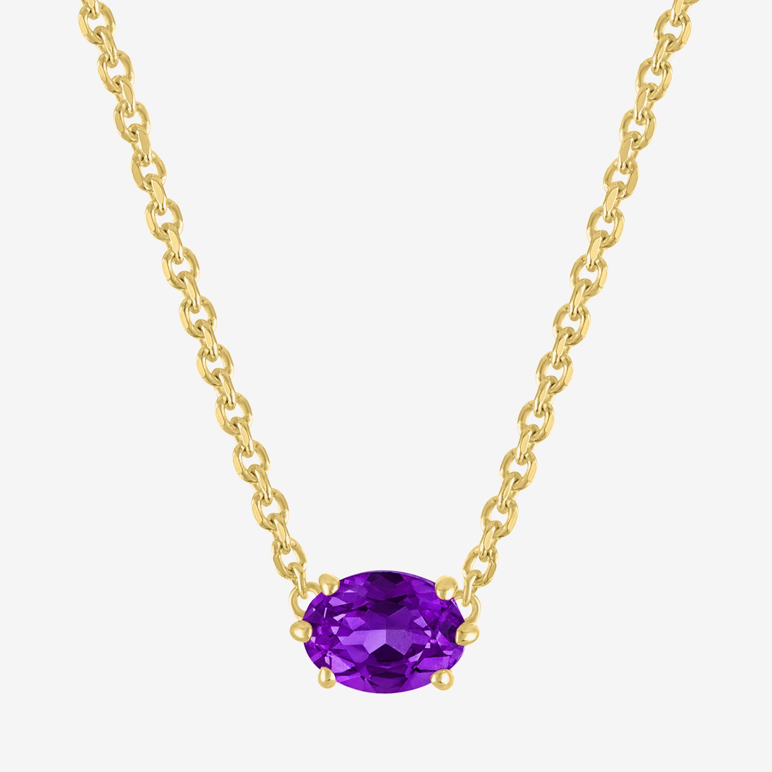 Gemstone 14K Gold Over Silver Oval 17.5 Inch Pendant Necklace