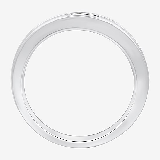 (H-1, I1) Womens 5MM 1 CT. T.W. Lab Grown White Diamond Sterling Silver Wedding Band
