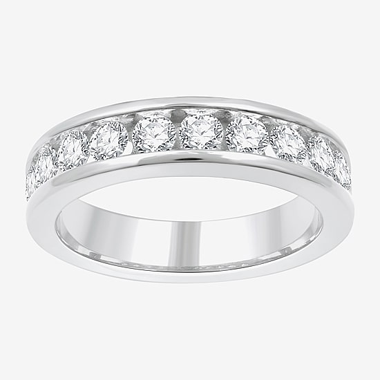(H-1, I1) Womens 5MM 1 CT. T.W. Lab Grown White Diamond Sterling Silver Wedding Band