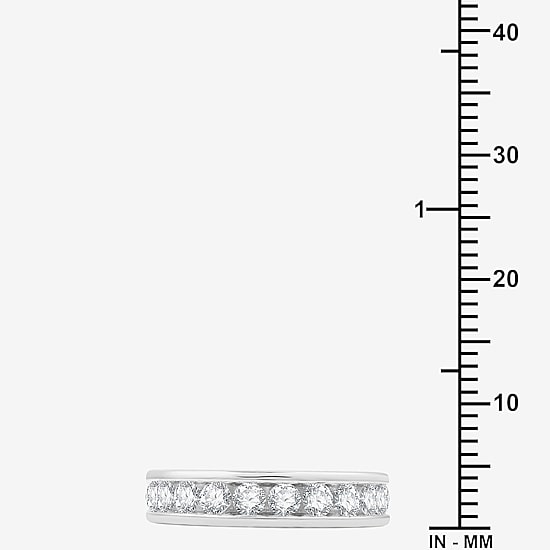 (H-1, I1) Womens 5MM 1 CT. T.W. Lab Grown White Diamond Sterling Silver Wedding Band
