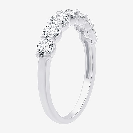(G,Si1-Si2) Womens 2MM 1 CT. T.W. Lab Grown White Diamond Sterling Silver Wedding Band