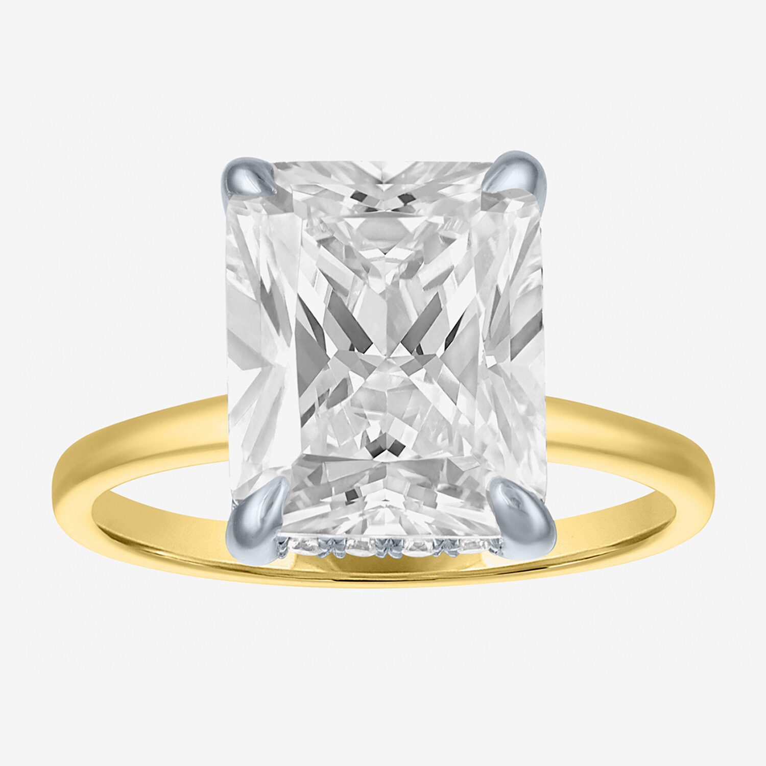 Bridal Addiction (E-F / Vs1-Vs2) Womens 4 1/7 Ct. T.W. Lab Grown White Diamond 14K Gold Rectangular Solitaire Engagement Ring