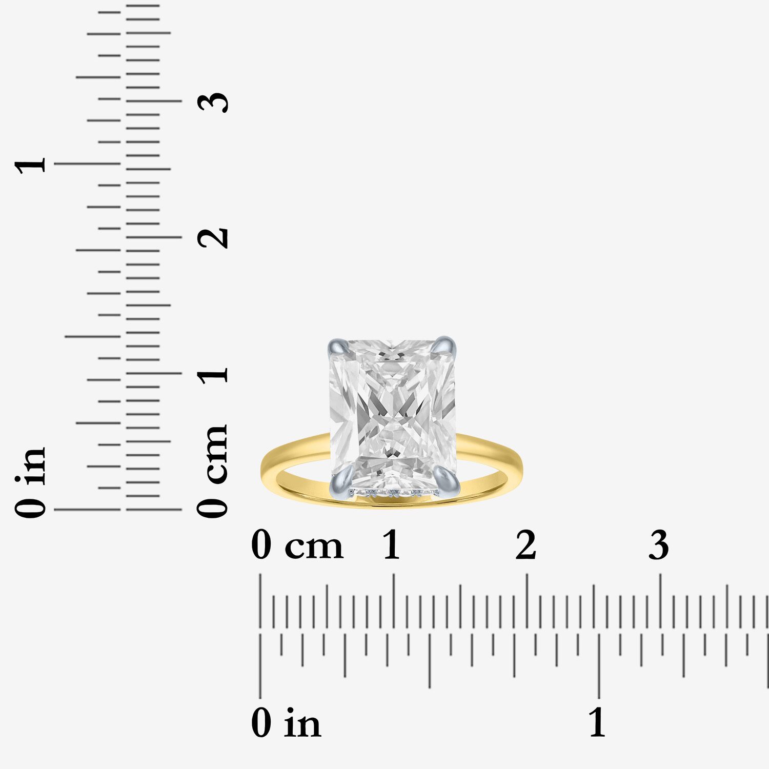 Bridal Addiction (E-F / Vs1-Vs2) Womens 4 1/7 Ct. T.W. Lab Grown White Diamond 14K Gold Rectangular Solitaire Engagement Ring