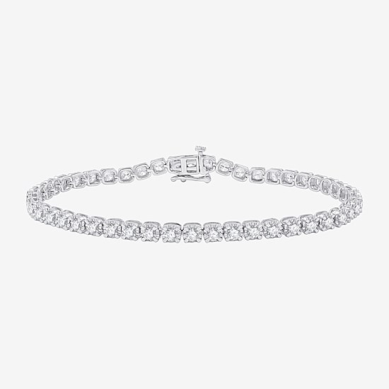 (G, Si1-Si2) Womens 4 CT. T.W. Lab Grown White Diamond Sterling Silver 7.5 Inch Tennis Bracelet