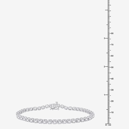 (G, Si1-Si2) Womens 4 CT. T.W. Lab Grown White Diamond Sterling Silver 7.5 Inch Tennis Bracelet
