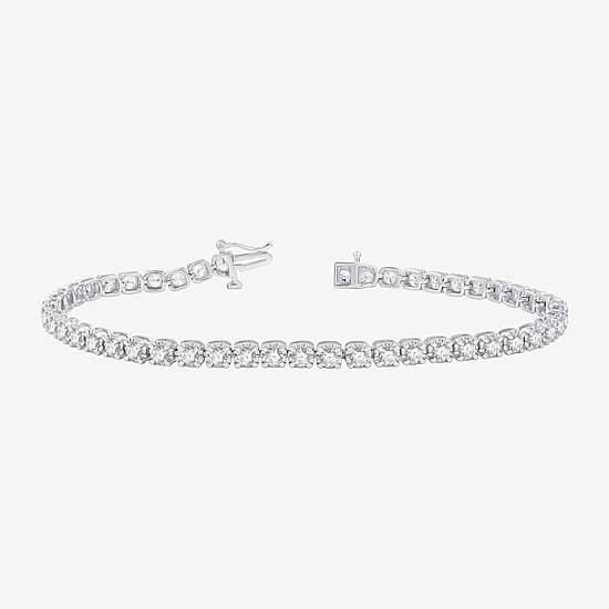 (G, Si1-Si2) Womens 4 CT. T.W. Lab Grown White Diamond Sterling Silver 7.5 Inch Tennis Bracelet