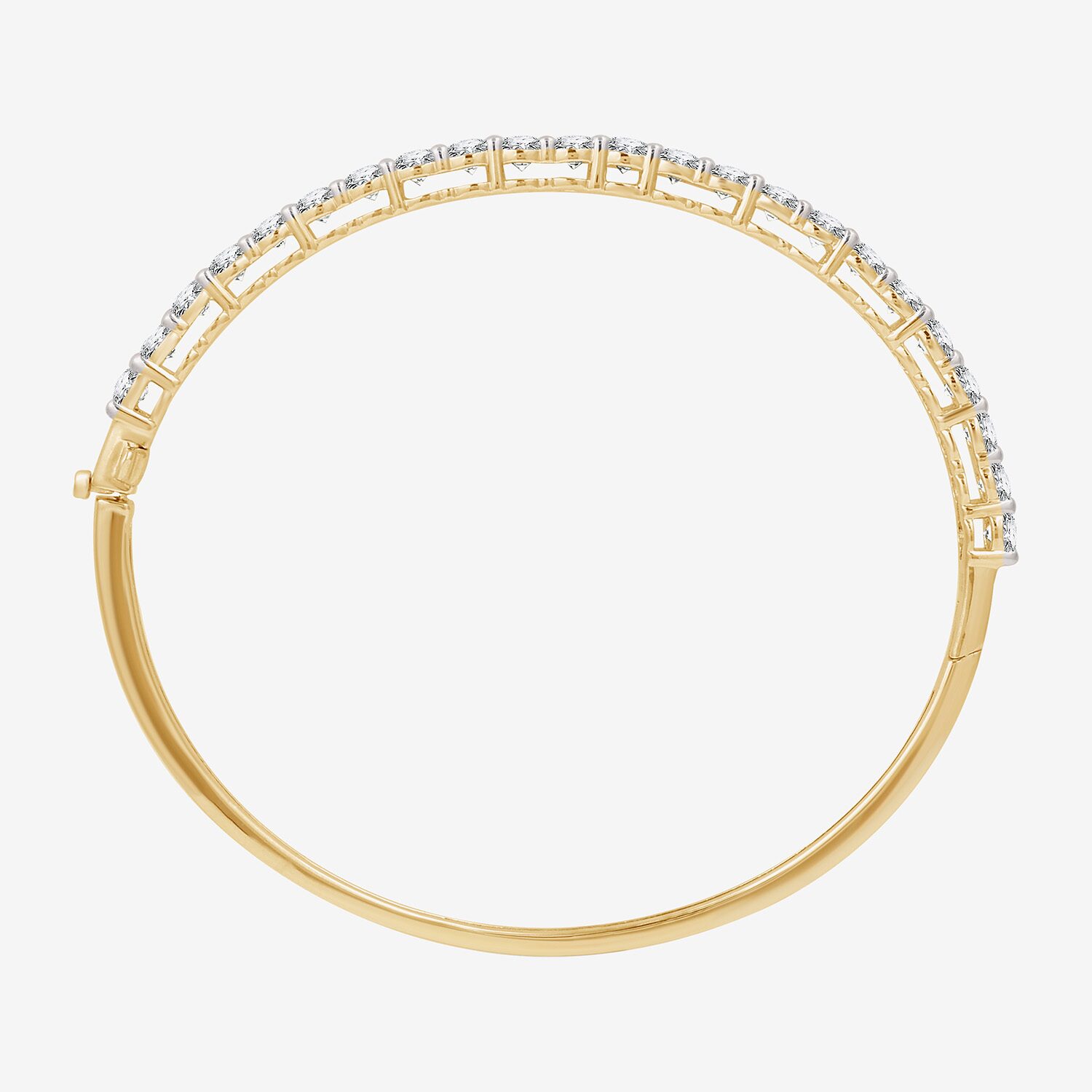 (F, Si1-Si2) Womens 5 CT. T.W. Lab Grown White Diamond Sterling Silver Round Bangle Bracelet