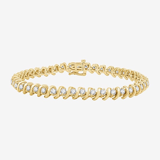 (G / Si1-Si2) Womens 3 CT. T.W. Lab Grown White Diamond Sterling Silver 7.5 Inch Tennis Bracelet