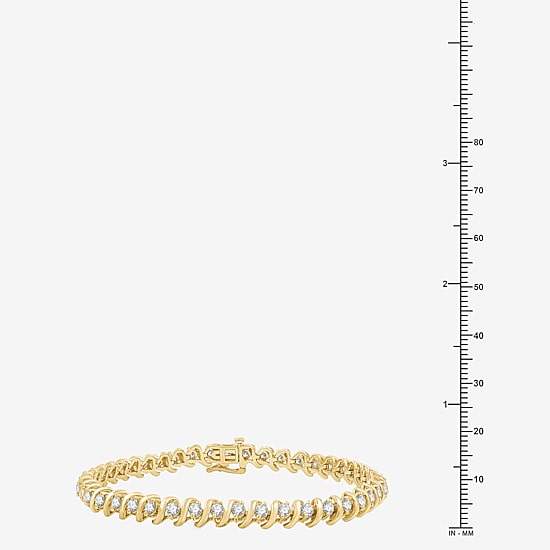 (G / Si1-Si2) Womens 3 CT. T.W. Lab Grown White Diamond Sterling Silver 7.5 Inch Tennis Bracelet