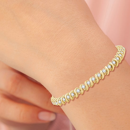 (G / Si1-Si2) Womens 3 CT. T.W. Lab Grown White Diamond Sterling Silver 7.5 Inch Tennis Bracelet