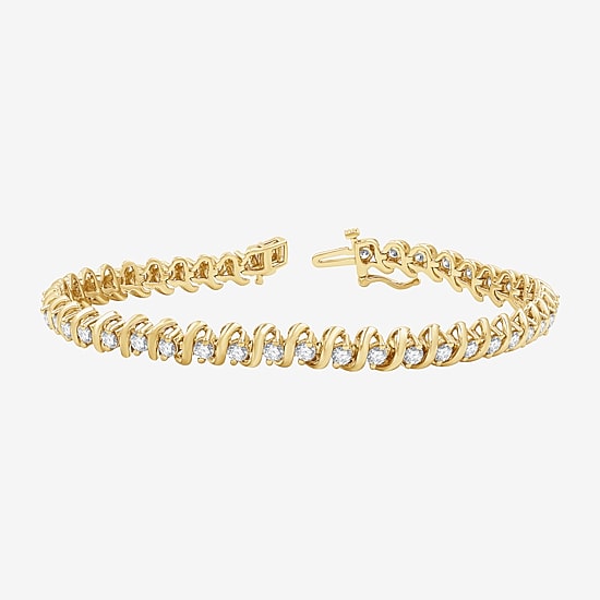 (G / Si1-Si2) Womens 3 CT. T.W. Lab Grown White Diamond Sterling Silver 7.5 Inch Tennis Bracelet