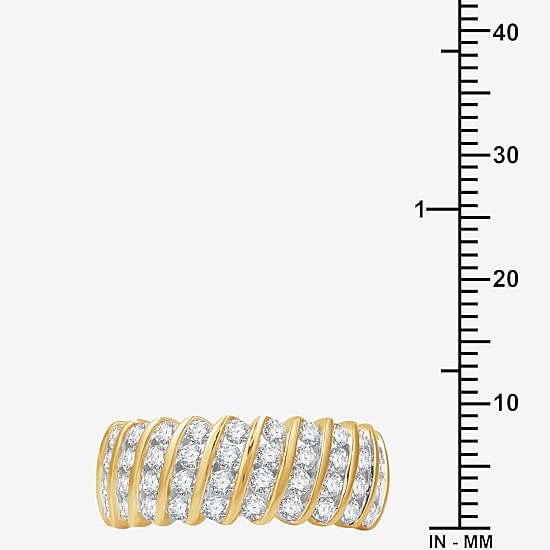 (G, Si1-Si2) Womens 1 CT. T.W. Lab Grown White Diamond 14K Gold Over Silver Band