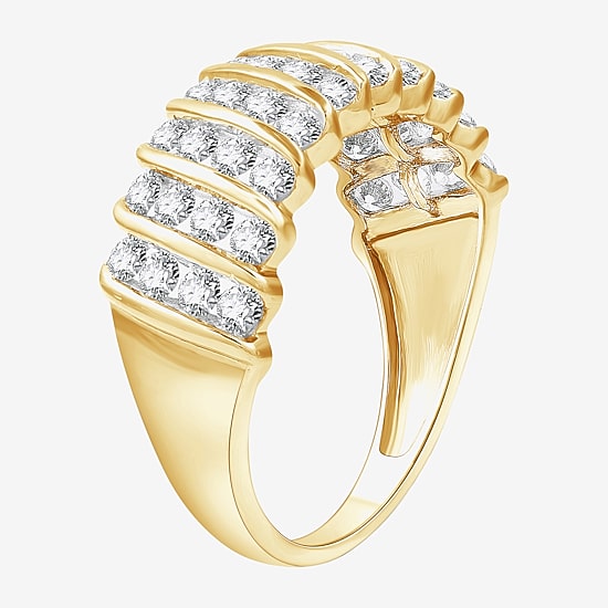 (G, Si1-Si2) Womens 1 CT. T.W. Lab Grown White Diamond 14K Gold Over Silver Band