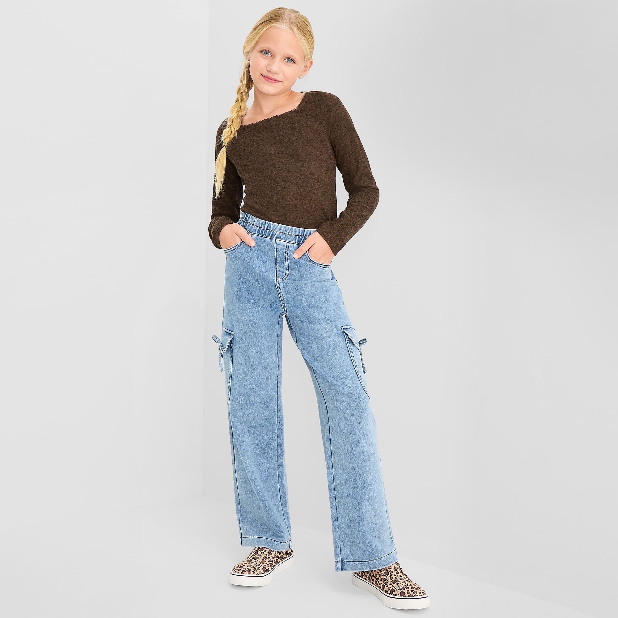 Vanilla Star Big Kid Girls Wide Leg Cargo Pant