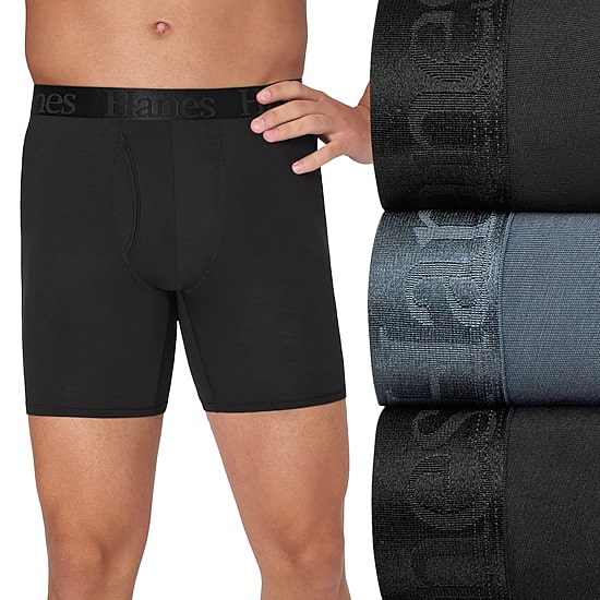 Hanes Originals Supersoft Total Support Pouch Mens 3 Pack Support Pouch Boxer Briefs Uosba3
