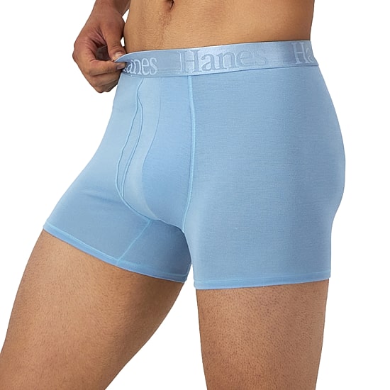 Hanes Originals Supersoft Mens 3 Pack Cooling Multi-Pack Comfort Waistband Trunks Uo2tb3