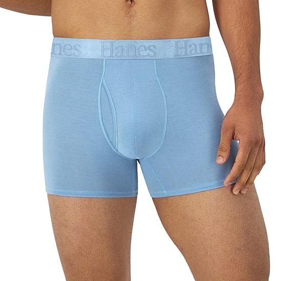 Hanes Originals Supersoft Mens 3 Pack Cooling Multi-Pack Comfort Waistband Trunks Uo2tb3