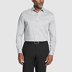 grey dress shirt near me Charcoal Twill Natural Stretch Cotton Dress Shirt 17