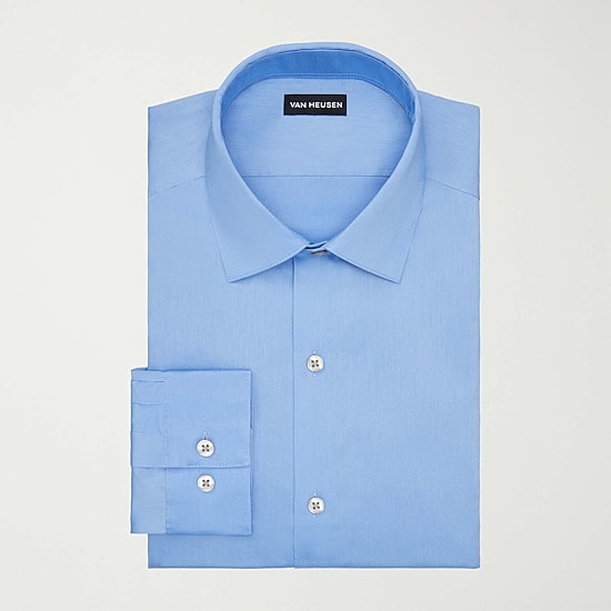 Van Heusen Ultra Flex Mens Slim Fit Wrinkle Free Long Sleeve Dress Shirt