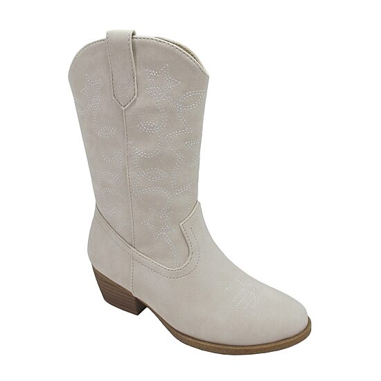 Pop Big Kid Girls Brend Block Heel Cowboy Boots