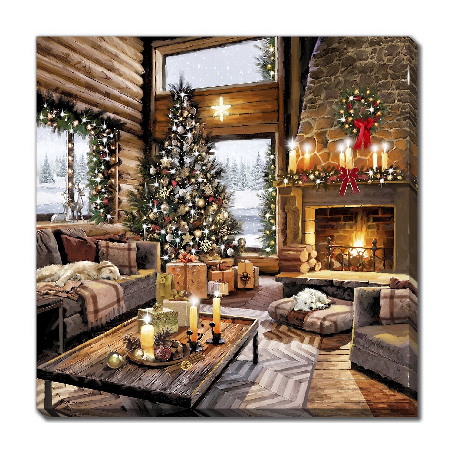 Streamline Art Rustic Cabin Led Light Up Canvas Art