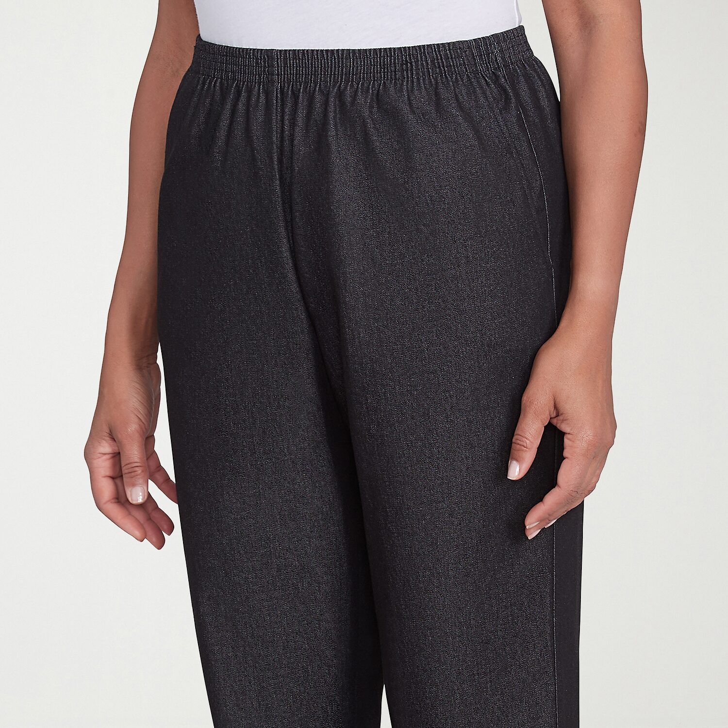 Alfred Dunner Classics Womens Straight Mid Rise Pull-On Pant