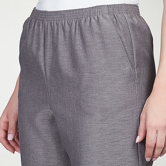 Alfred Dunner Classics Womens Straight Mid Rise Pull-On Pant