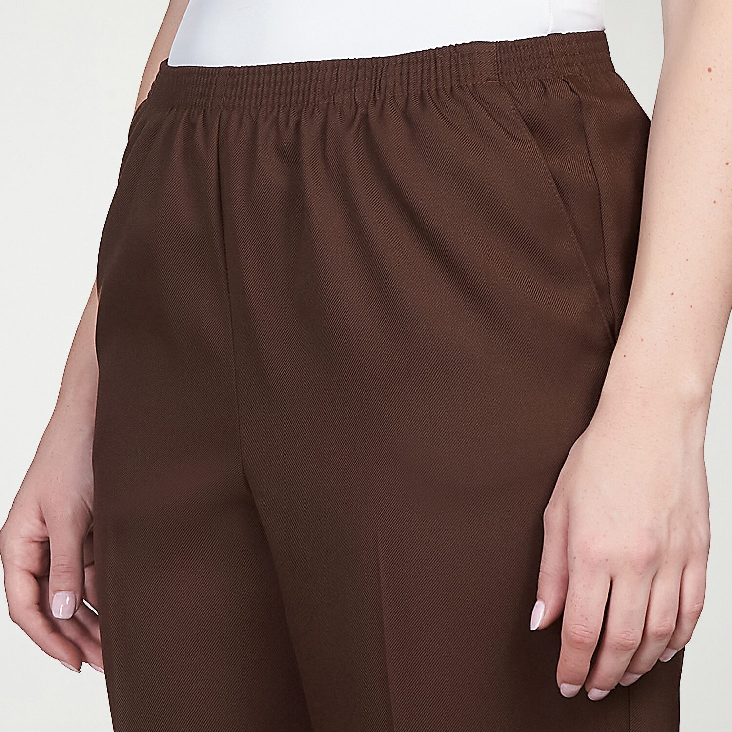Alfred Dunner Classics Womens Straight Mid Rise Pull-On Pant