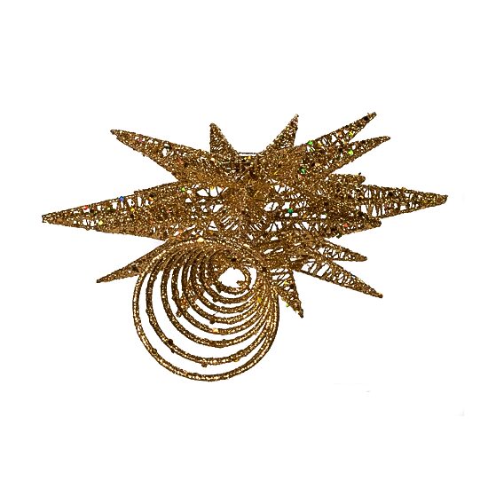 Kurt Adler 16.5-Inch Gold Glitter Wire 3d Star Treetop Topper