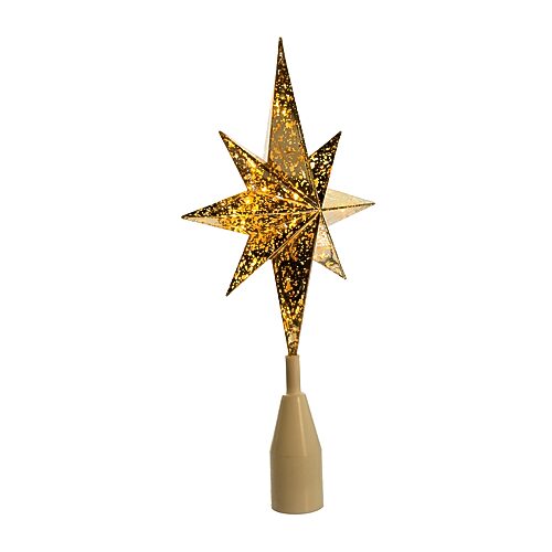 Kurt Adler Ul 10-Light Gold Bethlehem Star Tree Topper, One Size, Yellow