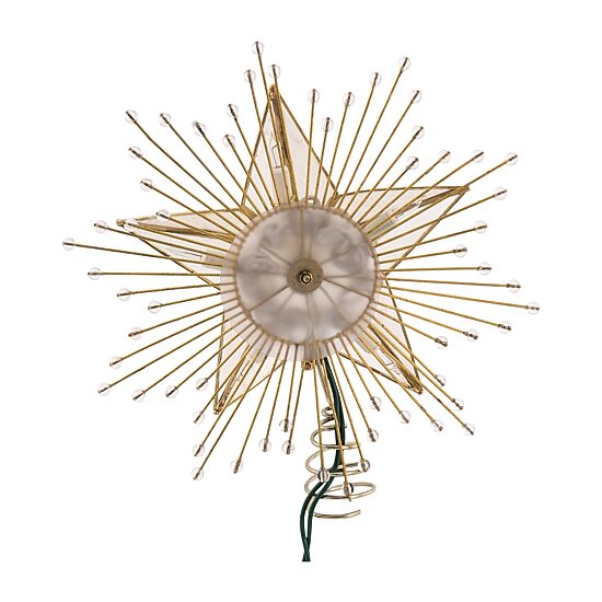 Kurt Adler 10-Inch 5-Point Capiz Star Tree Topper With Rays And Beads